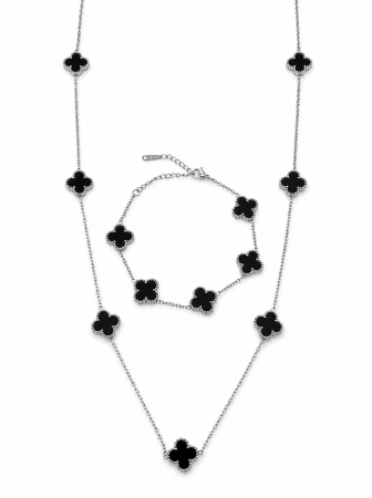 Set Lant-Bratara Black Alhambra 80 CM [1]