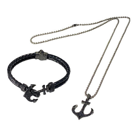 SET LANT&BRATARA - Set Lant-Bratara Brooks Black Anchor