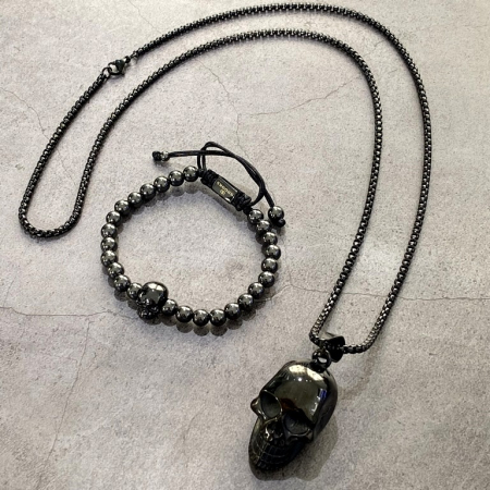 Set Lant-Bratara Brooks Black Skull [2]