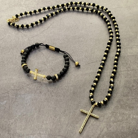 Set Lant-Bratara Brooks Gold Cross [3]