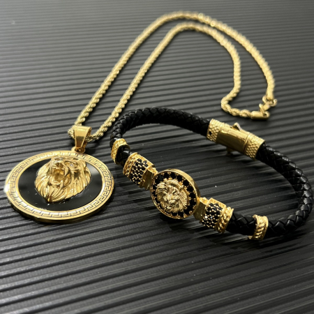 Set Lant-Bratara Brooks Gold Lion [0]