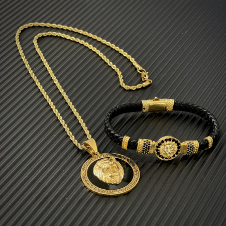 Set Lant-Bratara Brooks Gold Lion [3]