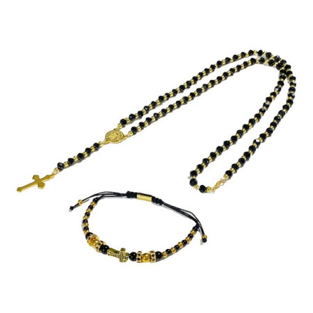 LANTURI - Set Lant-Bratara Brooks Goldblack Rosary