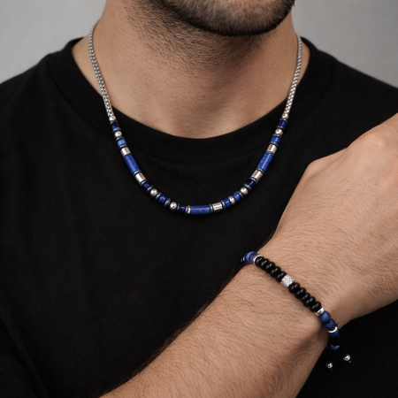 Set Lant-Bratara Brooks Waterproof Blue Agate [1]