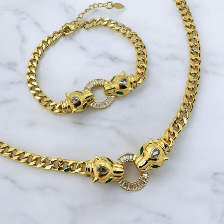 COLIERE - Set Lant-Bratara Cuban Gold New Gatopardo