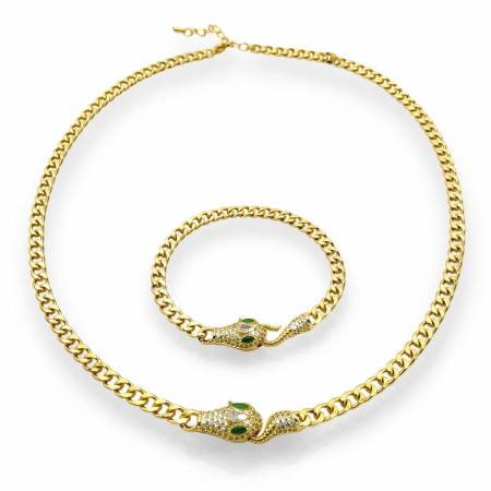 COLIERE INOX - Set Lant-Bratara Cuban Snake