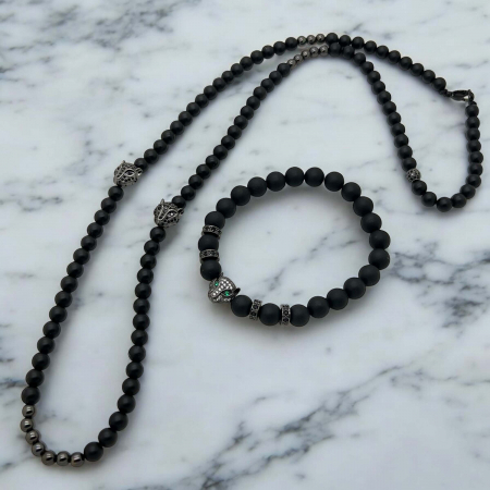 Set Lant-Bratara Full Black Gatopardo [2]