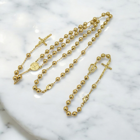 Set Lant-Bratara Gold 14K Plated Rosary [1]