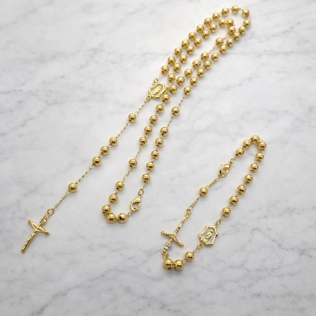 Set Lant-Bratara Gold 14K Plated Rosary [2]