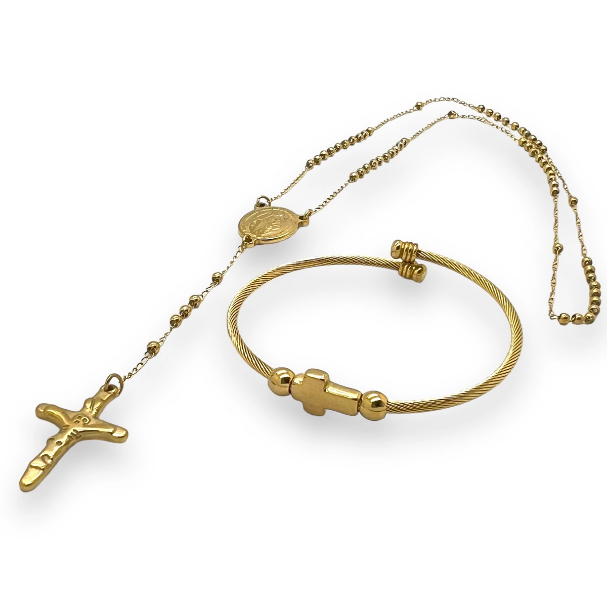 LANTURI - Set Lant-Bratara Gold Cross