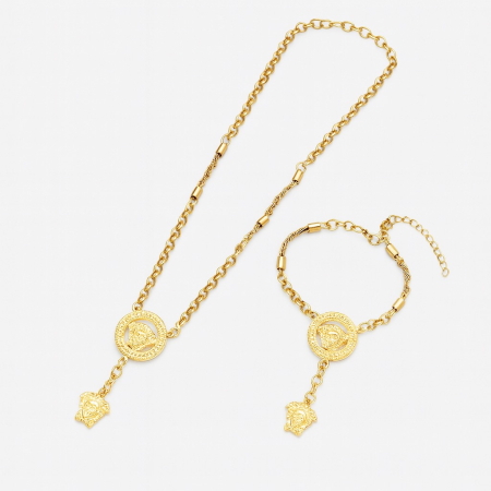 BIJUTERII DAMA - Set Lant-Bratara Gold Medusa