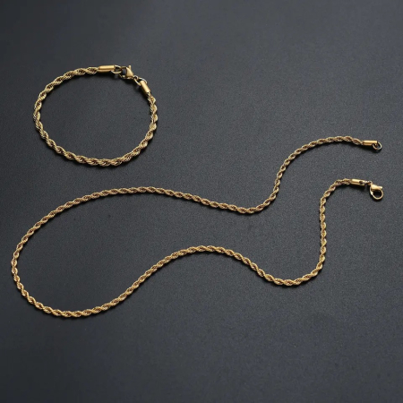 Set Lant-Bratara Gold Rope [3]