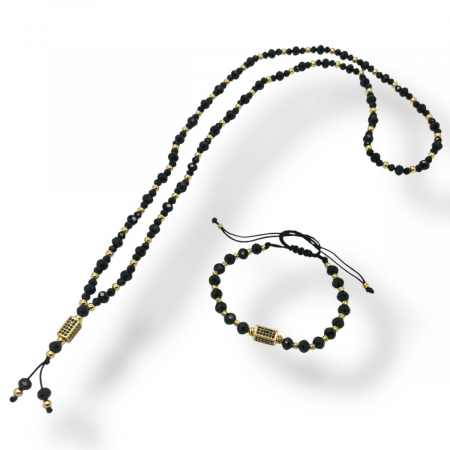 SET LANT&BRATARA - Set Lant-Bratara GoldBlack 14K Plated Rosary
