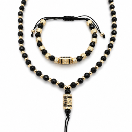 LANTURI - Set Lant-Bratara GoldBlack Lion