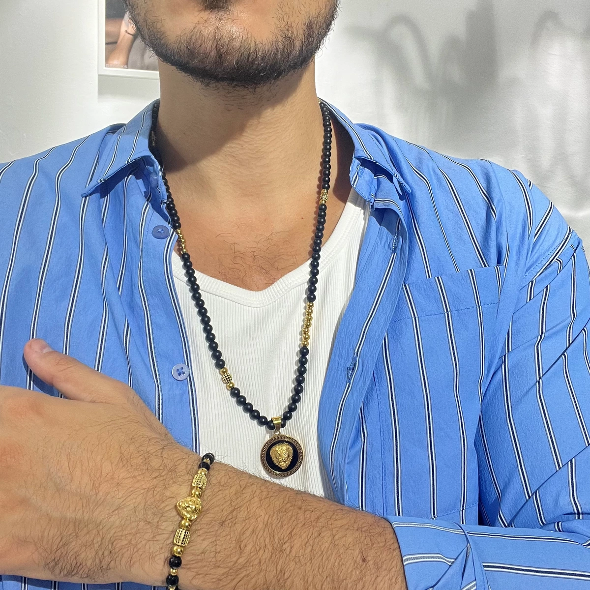 Set Lant-Bratara GoldBlack Lion Emperor [1]