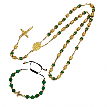LANTURI - Set Lant-Bratara Green Exquisite Rosary