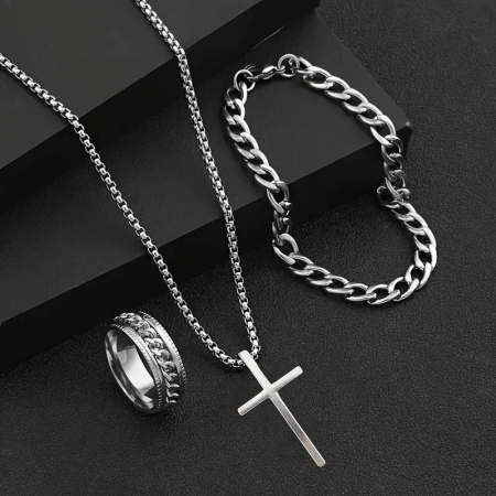 Set Lant-Bratara-Inel Stainless Steel Waterproof [0]