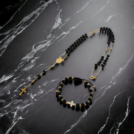 Set Lant-Bratara Rosario GoldBlack [1]