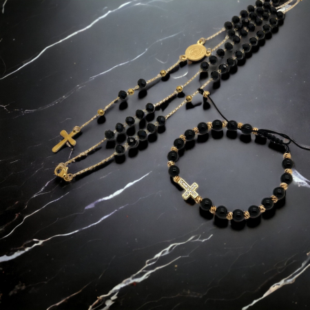 Set Lant-Bratara Rosario GoldBlack [2]