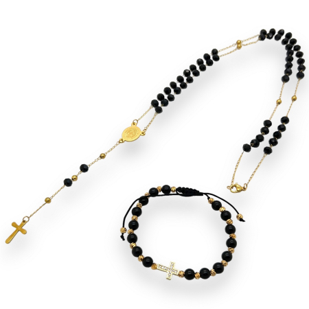 LANTURI - Set Lant-Bratara Rosario GoldBlack