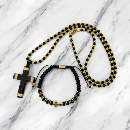 Set Lant-Bratara Rosary GoldBlack Fusion Masterpiece [2]