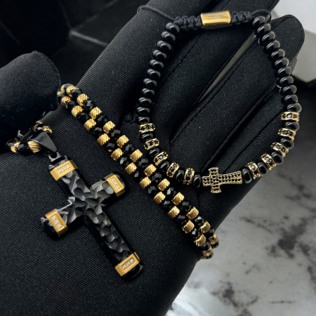 Set Lant-Bratara Rosary GoldBlack Fusion Masterpiece [1]
