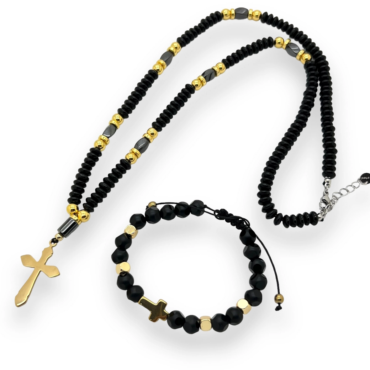 SET LANT&BRATARA - Set Lant-Bratara Rozariu Cruce GoldBalck