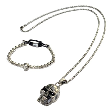 SET LANT&BRATARA - Set Lant-Bratara Silver Skull