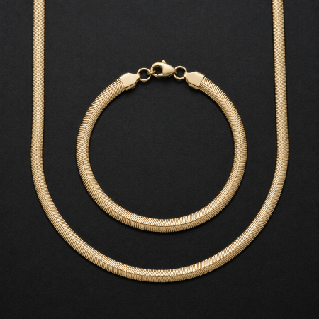 SET LANT&BRATARA - Set Lant-Bratara Snake Gold Plated 14K