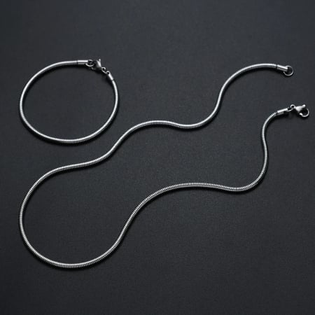 Set Lant-Bratara Snake Steel 3 MM [1]