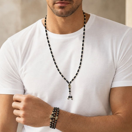 Set Lant-Bratari Rosary GoldBlack Crown [1]