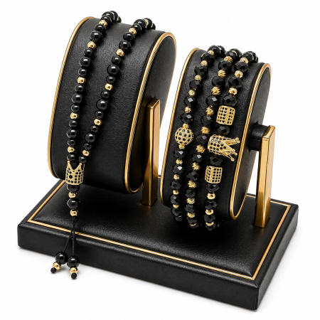 SET LANT&BRATARA - Set Lant-Bratari Rosary GoldBlack Crown