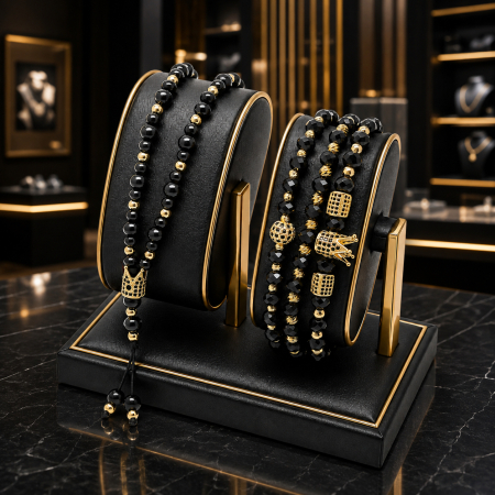 Set Lant-Bratari Rosary GoldBlack Crown [2]