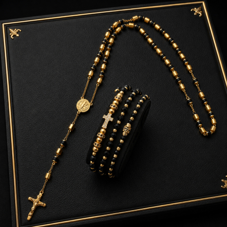 Set Lant-Bratari Rosary GoldBlack Luxury [2]