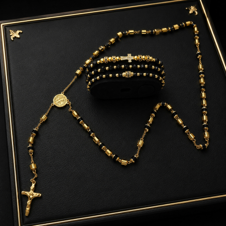 Set Lant-Bratari Rosary GoldBlack Luxury [3]