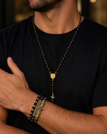 Set Lant-Bratari Rosary GoldBlack Luxury [1]