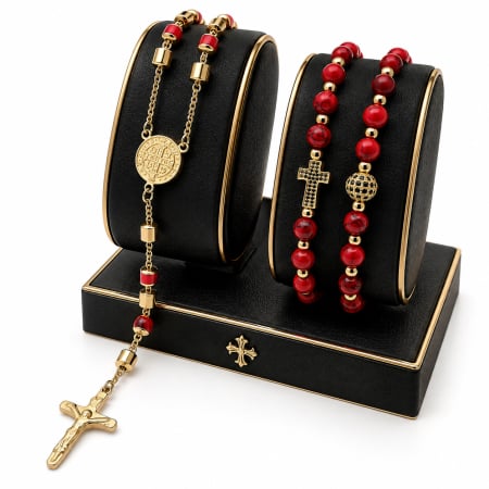 SET LANT&BRATARA - Set Lant-Bratari Rosary Red-Gold Royal