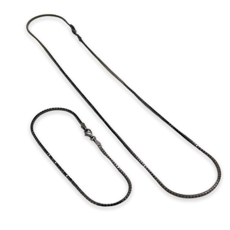 Set Tennis Argint 925 Full Black Diamonds [0]