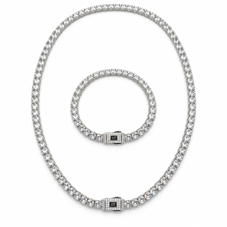 BIJUTERII DAMA - Set Tennis Monaco Diamonds 3 MM White Diamonds