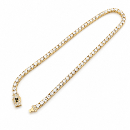 Set Tennis Monaco Diamonds 4 MM Gold Plated 14K [3]