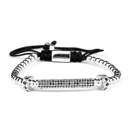 BRATARI LUXURY - Silver Luxury Men Zircon Bracelet