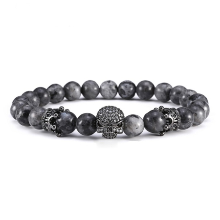PROMOTII - Bratara Brooks Skull Natural Stone Men