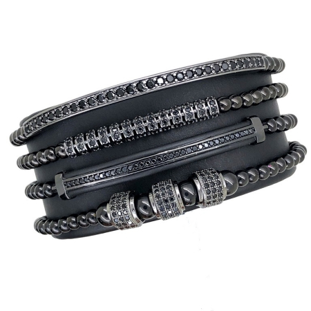 The Original Set All Black 4 Brooks Bracelets [1]