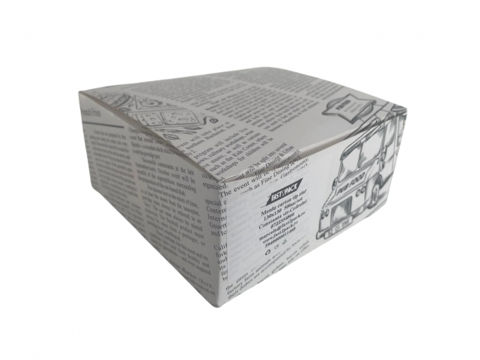 Cutii meniu carton model ziar 130x130 50buc/set [1]