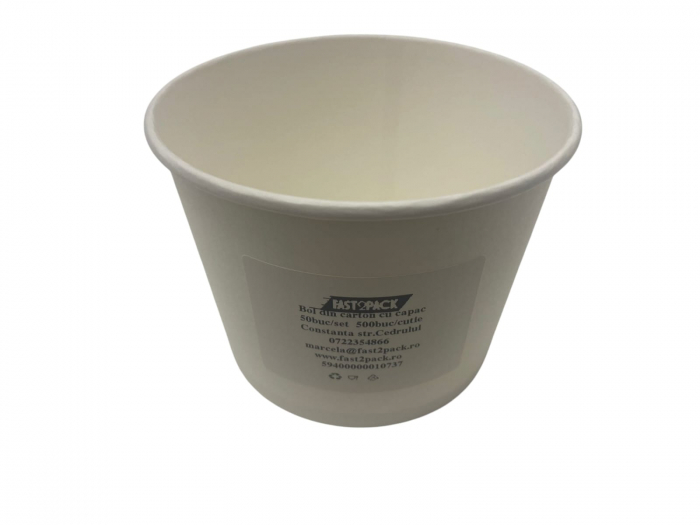 Bol din carton cu capac 400cc  50buc/set [1]