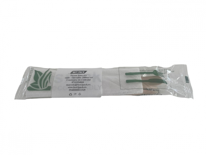 Tacam lemn eco cutit+furculita 100buc/set [2]