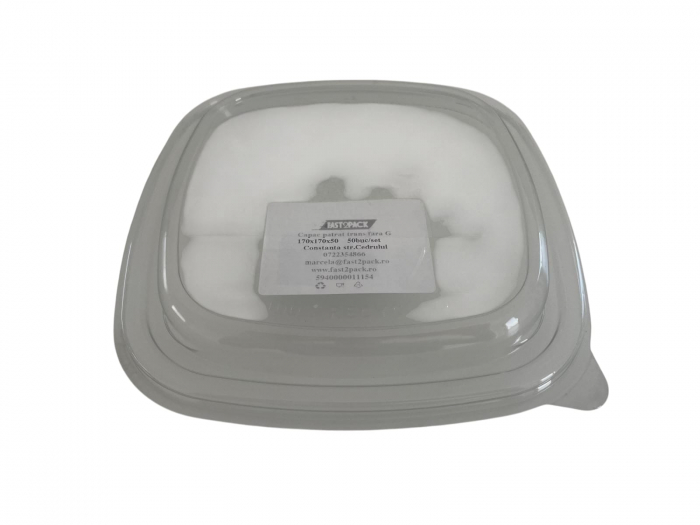 Capac patrat transparent fara gaura 170x170 50buc/set [2]