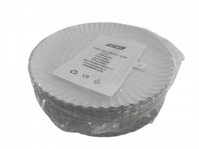 Farfurii carton albe R1 D23 100buc/set [1]