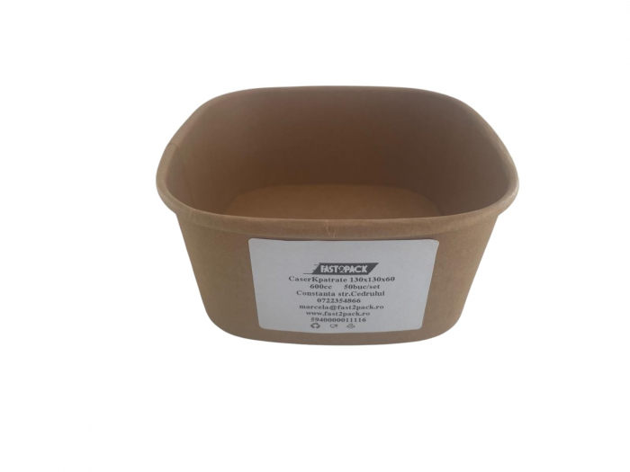 Cutii meniu patrate carton K  130x130x60 600cc 50buc/set [2]