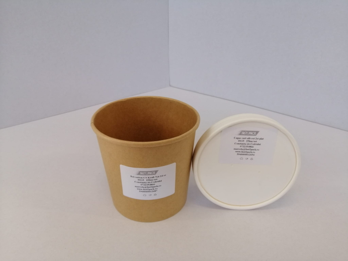 Bol carton Kraft D115 24OZ 25buc/set [3]